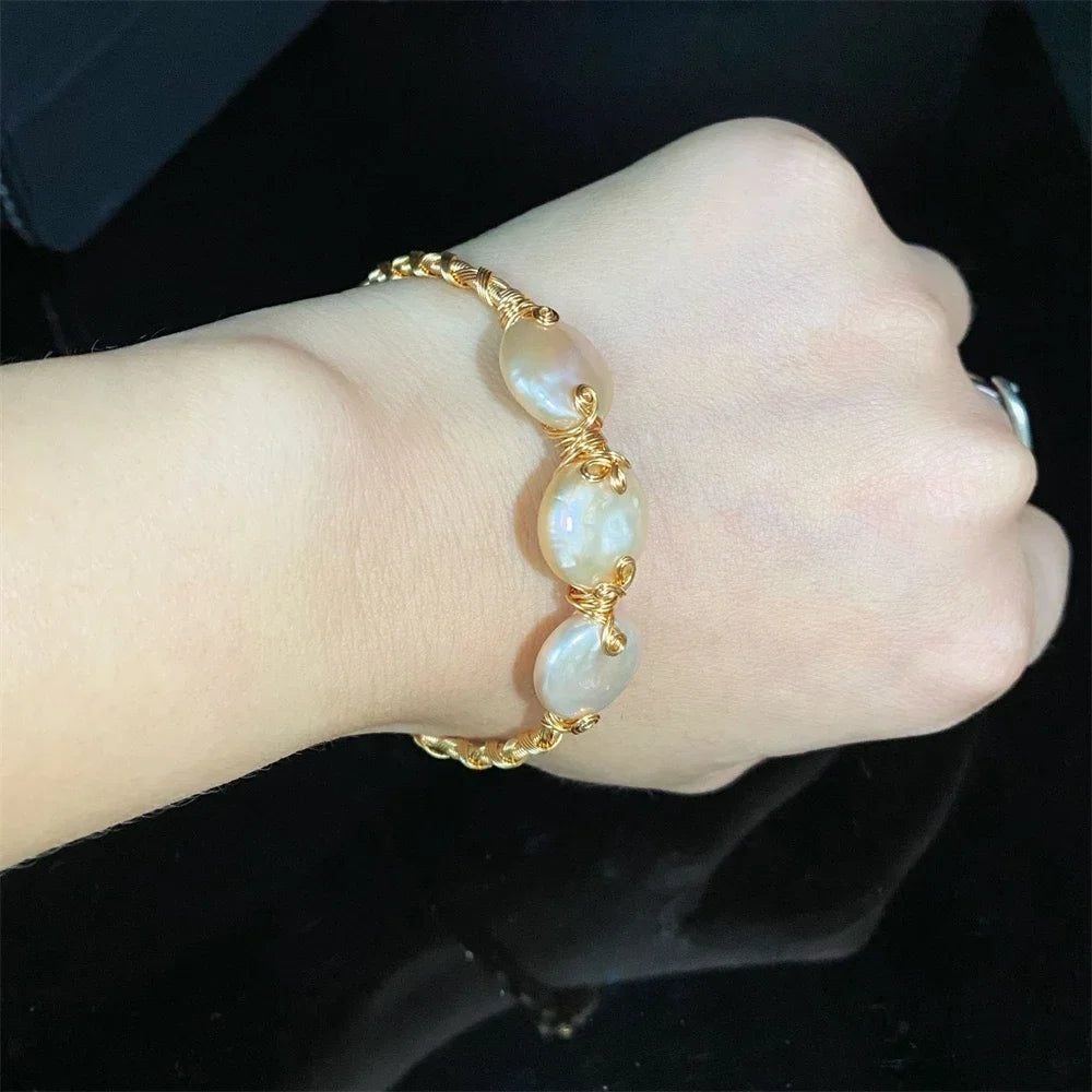 Bracelet Perle Ronde Plate