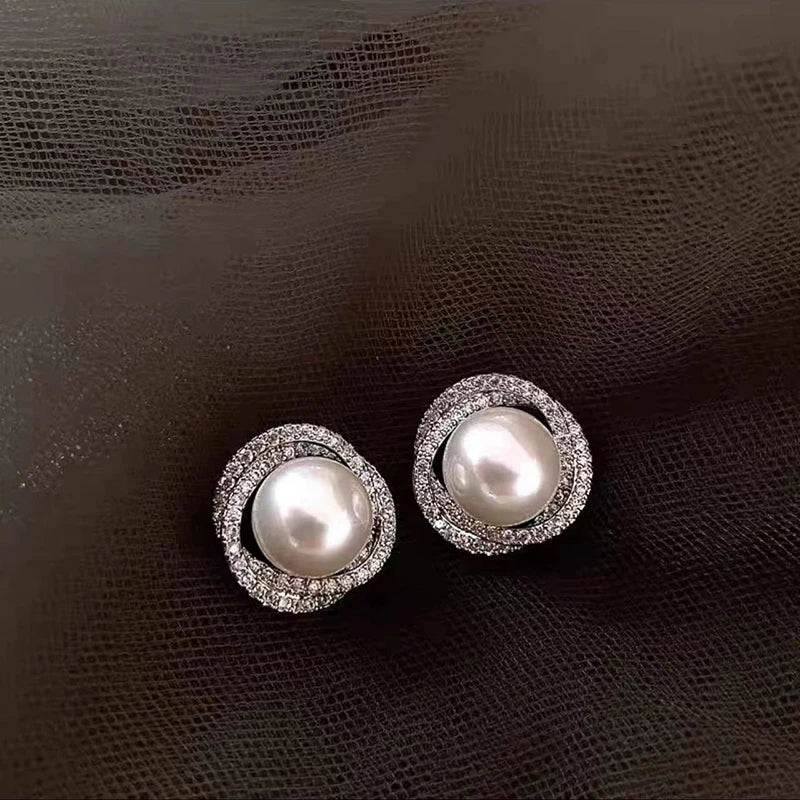 Boucle d'Oreille Perle Grise