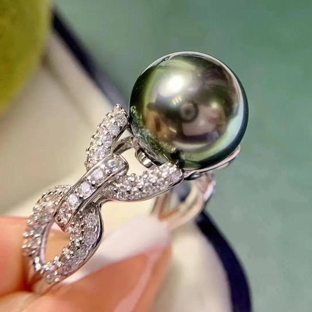 Bague Argent et Perle de Tahiti