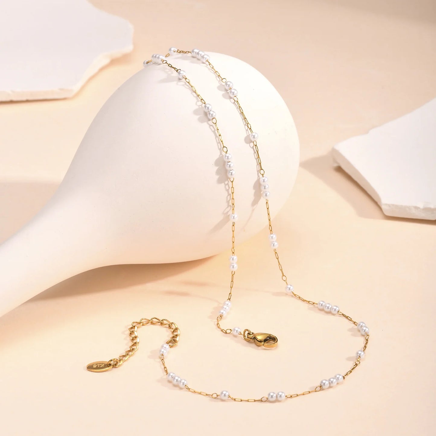 Bijoux Collier Perle Or Et Blanc