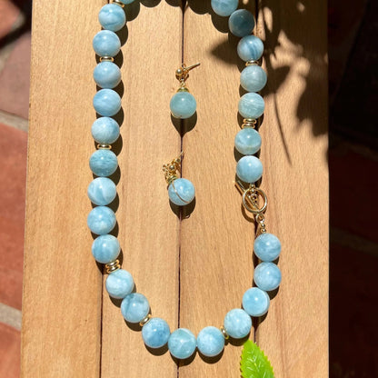 Collier Perle Bleu Ciel