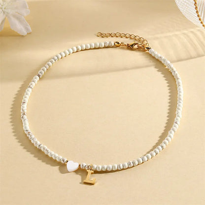 Collier Perle avec Lettre