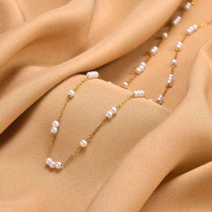 Bijoux Collier Perle Or Et Blanc