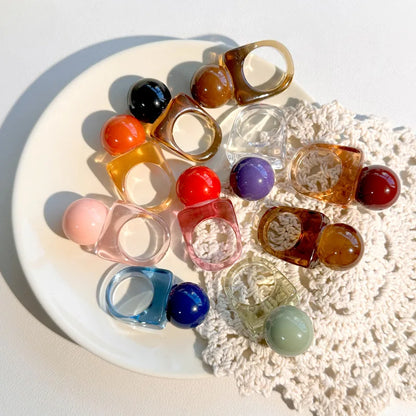 Bague Transparente avec Perle