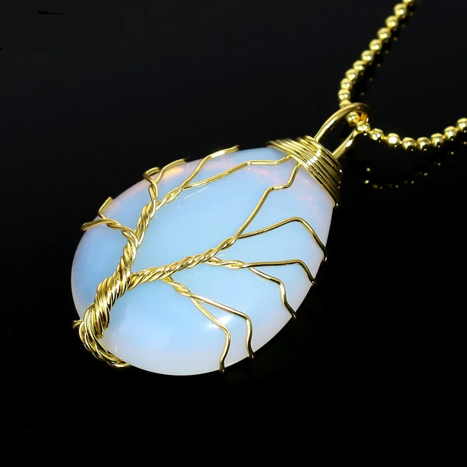 Grand Collier Perle avec Arbre