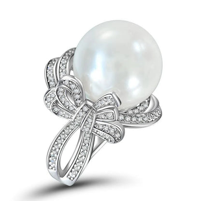 pas fait bague argent et perle