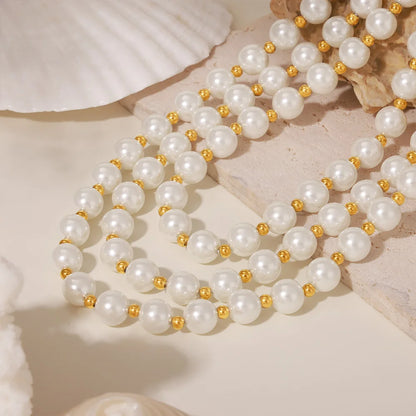 Collier Acier Inoxydable Perles