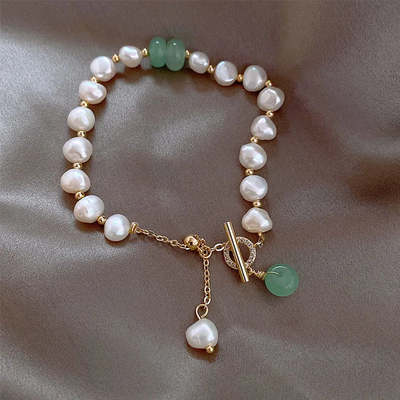 Bracelet Perle Plate Femme