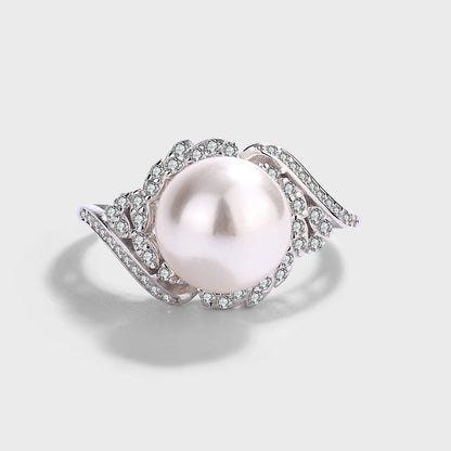 Bague Argent Perle Blanche