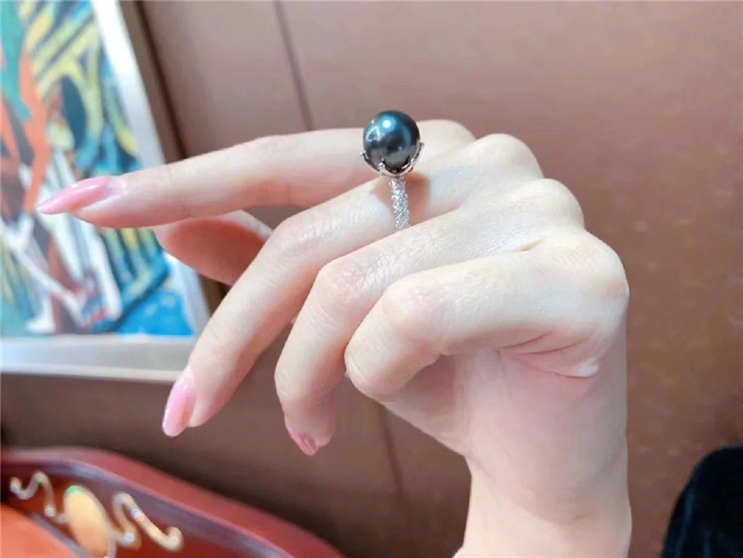 Bague Or Blanc et Perle de Tahiti