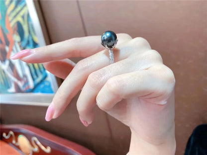 Bague Or Blanc et Perle de Tahiti