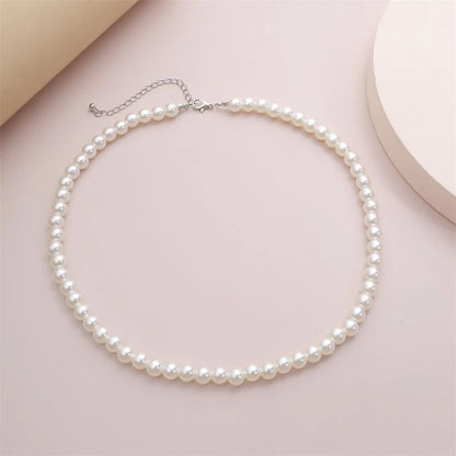 Collier Perles Blanches