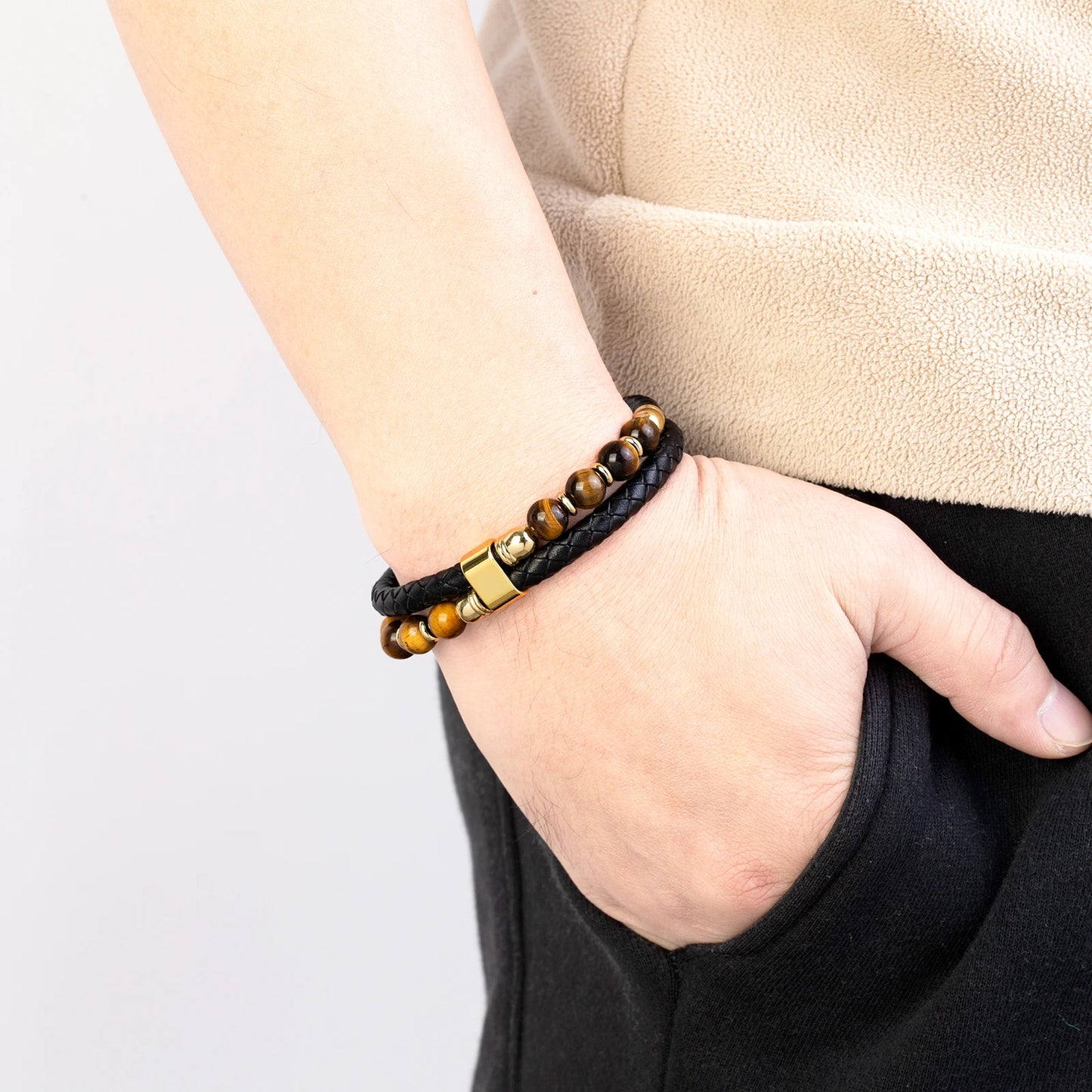 Bracelet Cuir et Perle