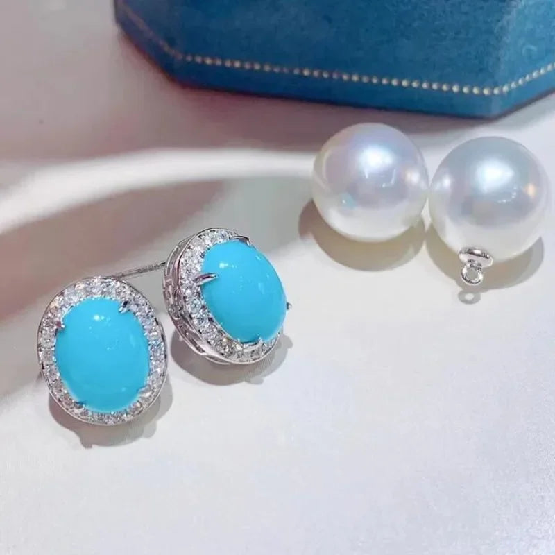 Boucle d'Oreille Perle Turquoise