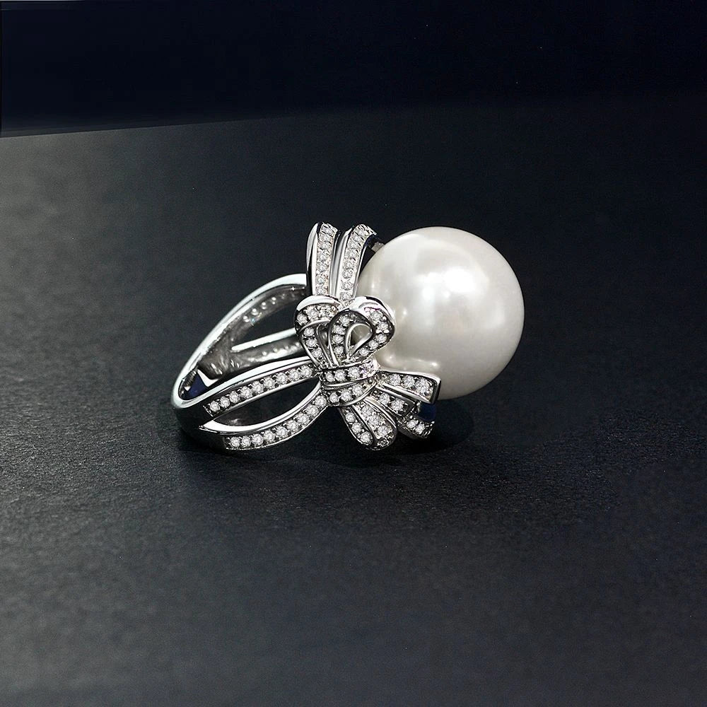 pas fait bague argent et perle