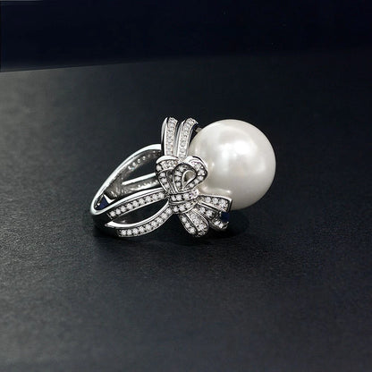 pas fait bague argent et perle