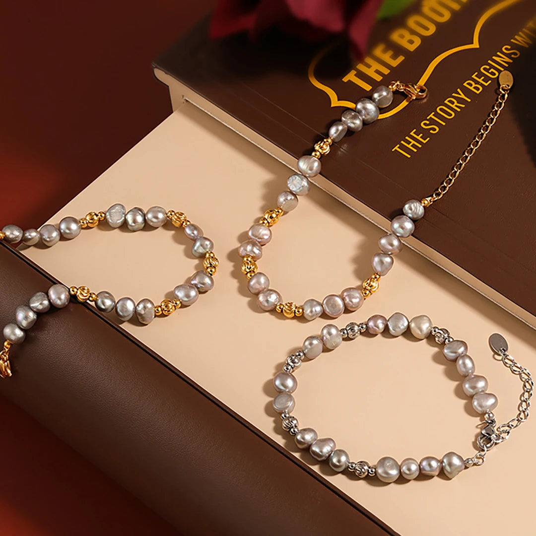 Bracelet Perle Grise