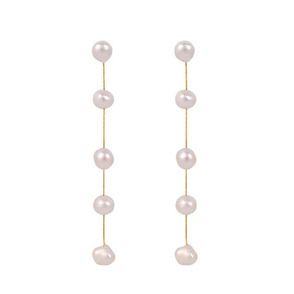 Boucle d'Oreille Longue Perle