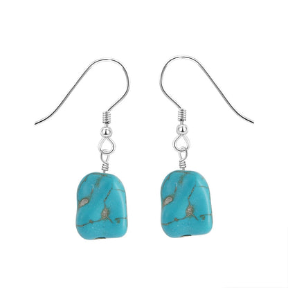 Boucle d'Oreille Perle Bleu