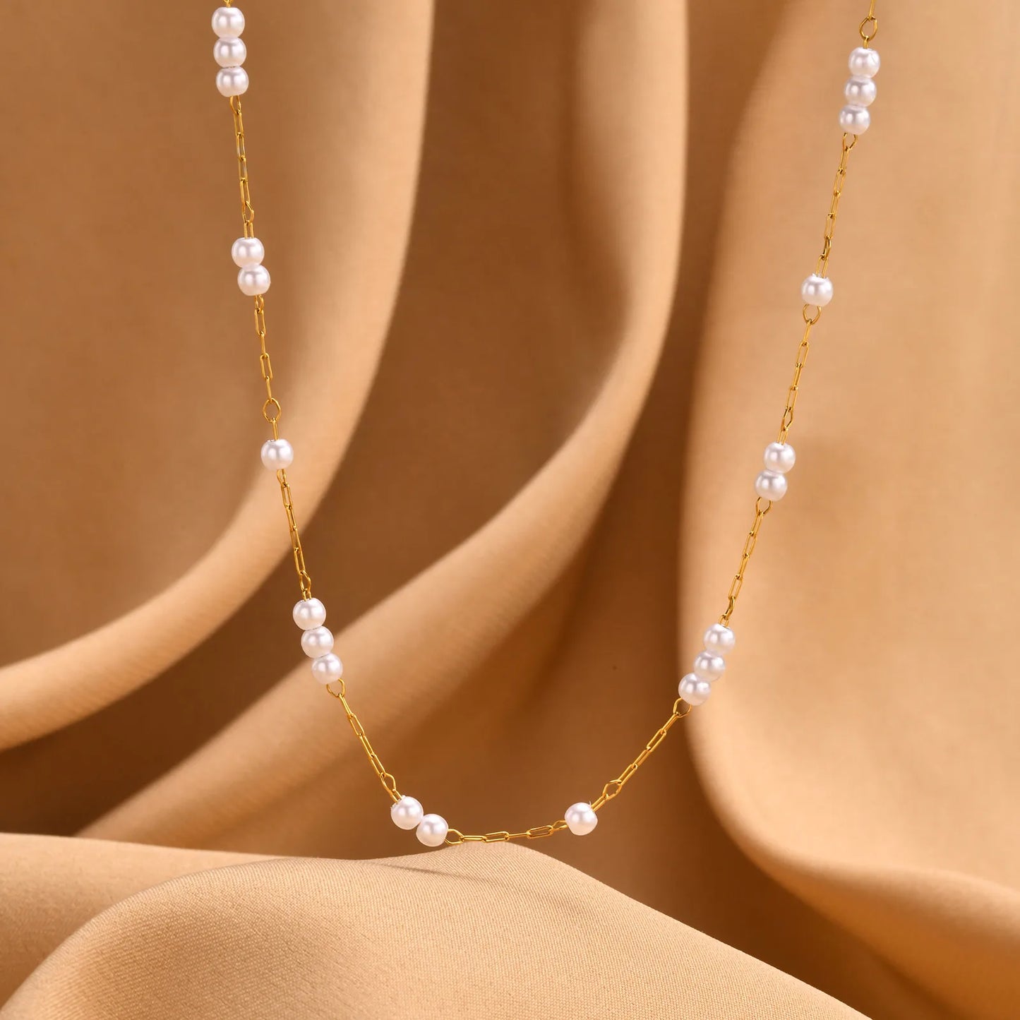 Bijoux Collier Perle Or Et Blanc