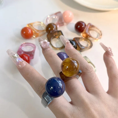 Bague Transparente avec Perle