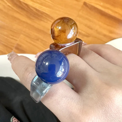 Bague Transparente avec Perle