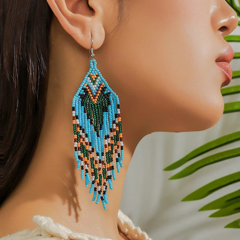Boucle d'Oreille Tribal Perle