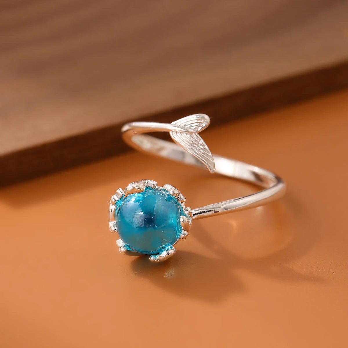 Bague avec Perle Bleu