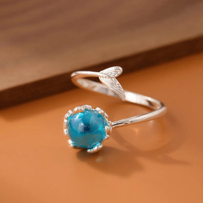 Bague avec Perle Bleu