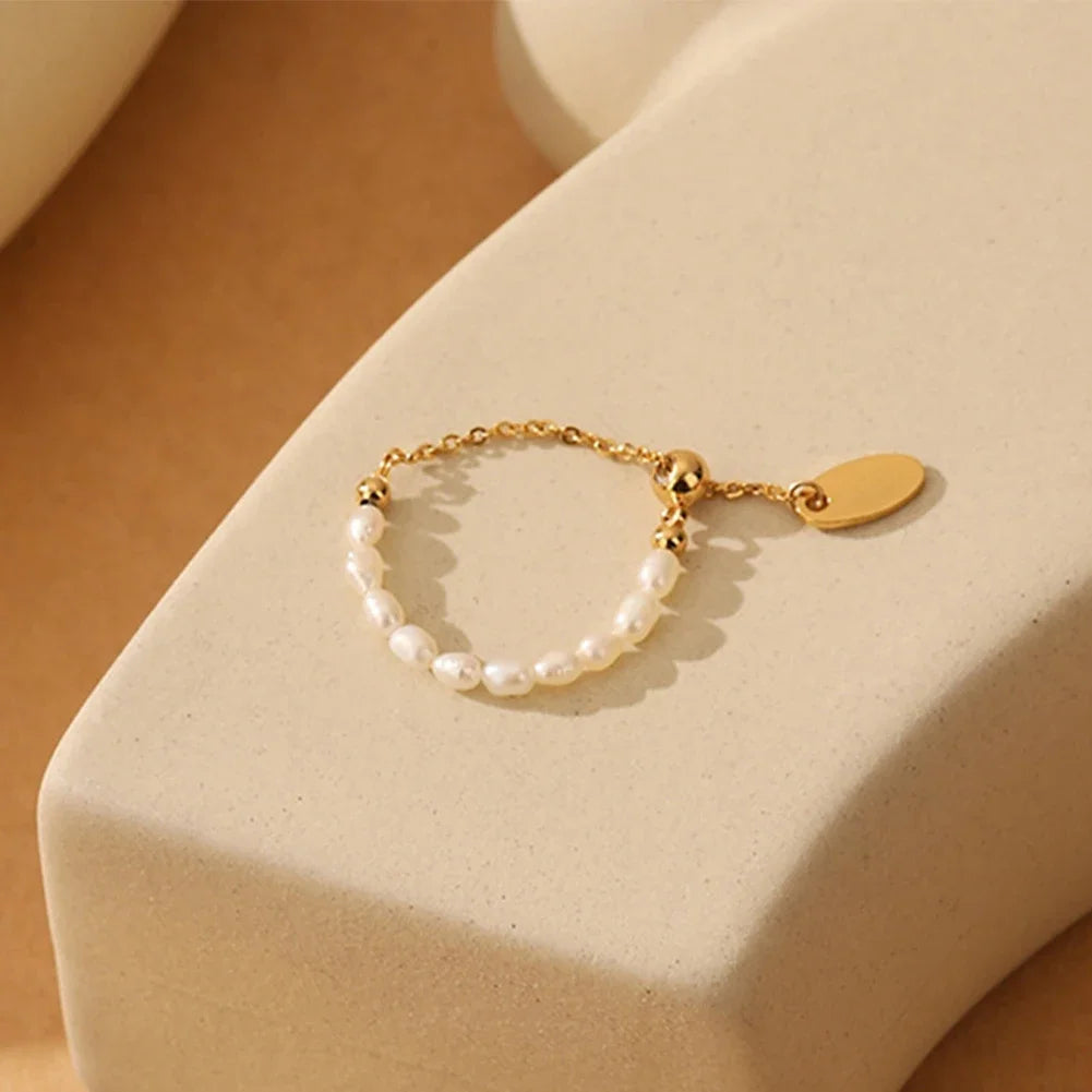 Bague Chaine Perle