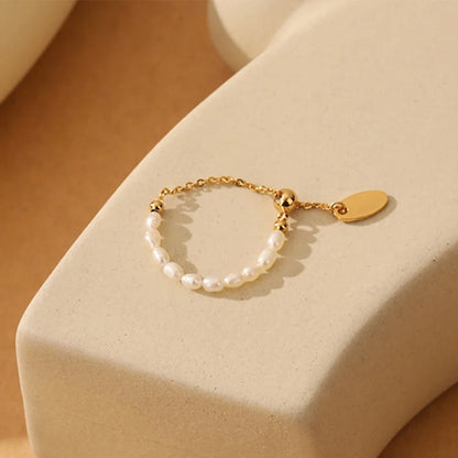 Bague Chaine Perle