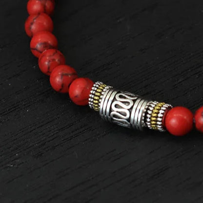 bracelet perle rouge homme