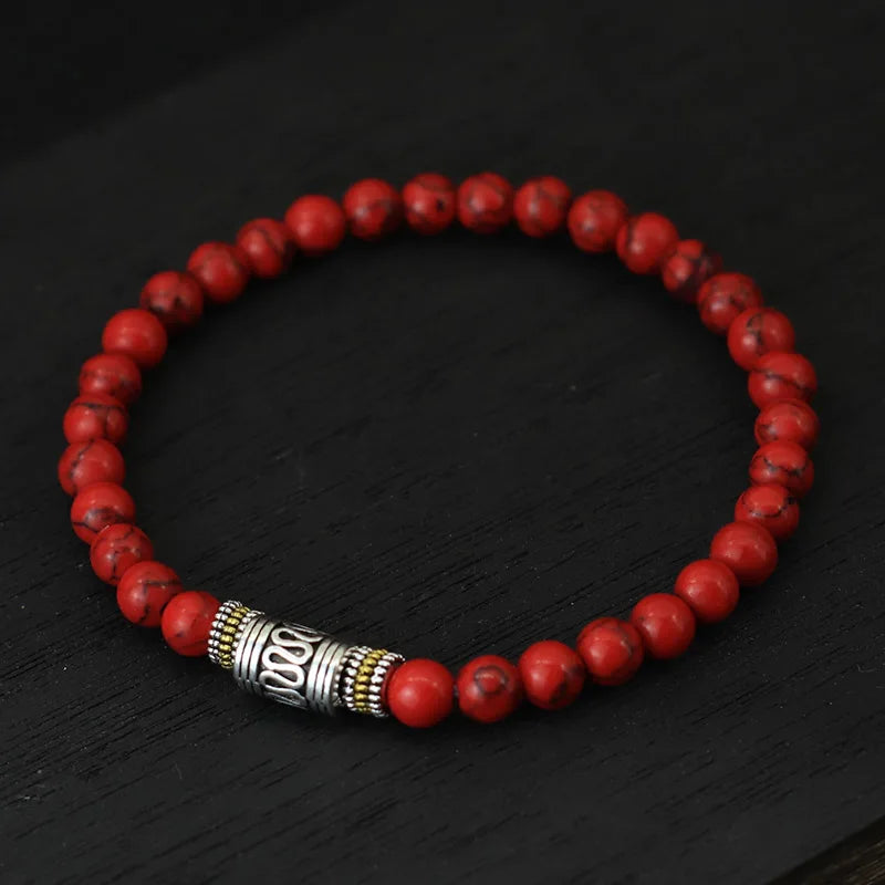 bracelet perle rouge homme