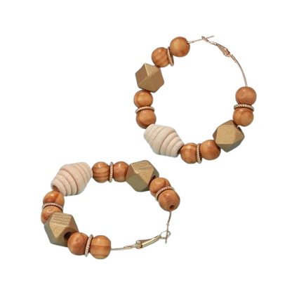 Boucle D'oreille Perle Bois