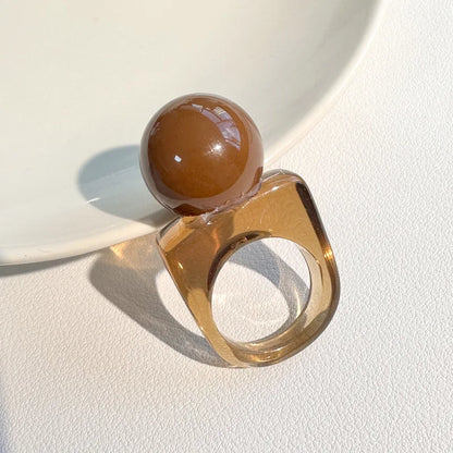 Bague Transparente avec Perle
