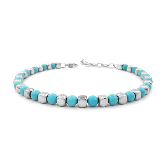 bracelet perle turquoise homme