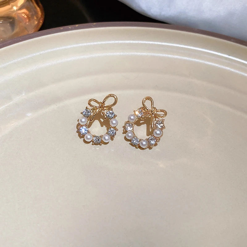 Boucle d'Oreille Noeud Perle