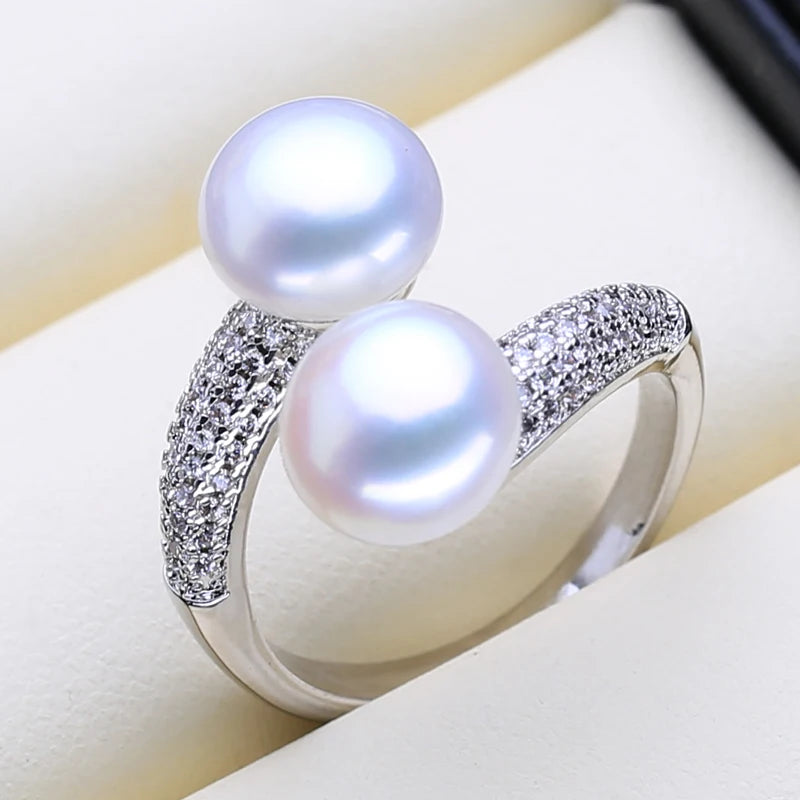 Bague 2 Perles de Culture