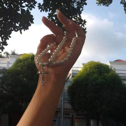 Collier Croix Perle