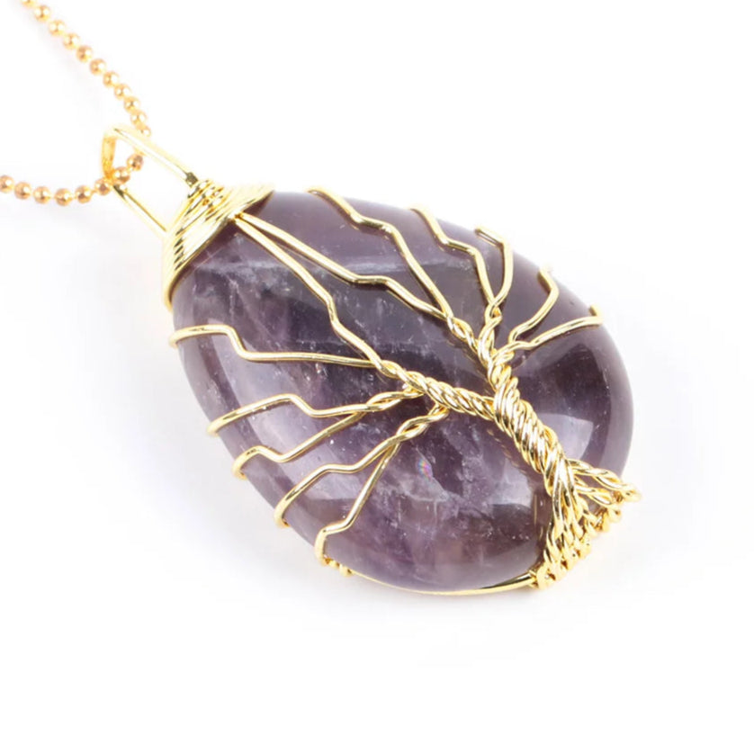 Grand Collier Perle avec Arbre