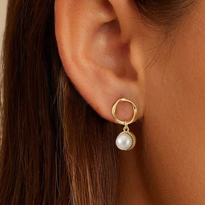 Boucle d'Oreille Ronde Perle