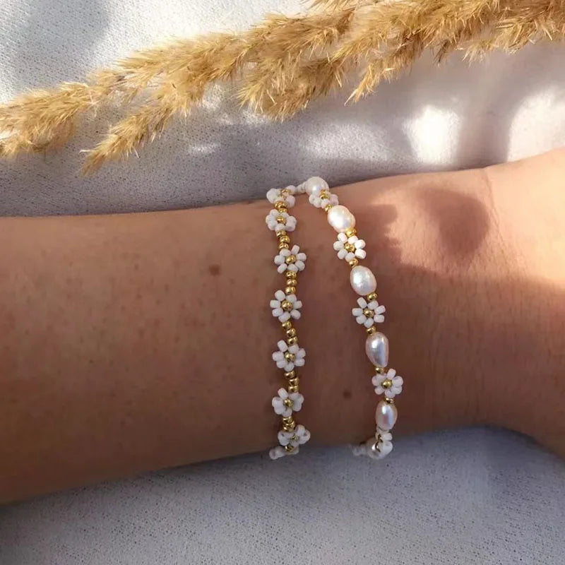 Bracelet Fleurs Perles