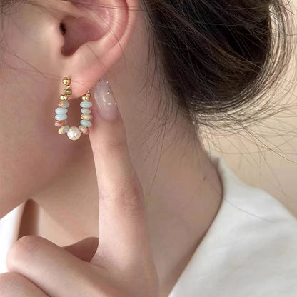Boucle d'Oreille Perle Colorée