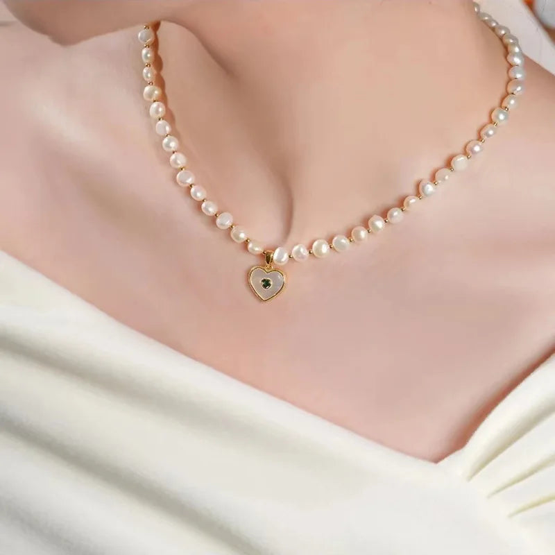 Collier Perles Nacres