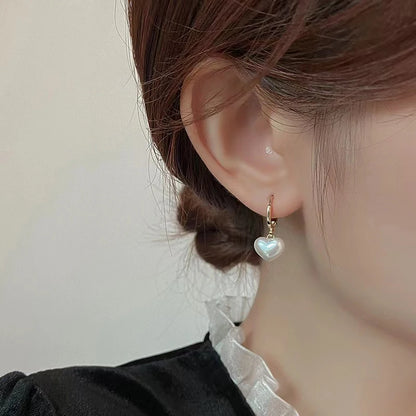 Boucle d'Oreille Coeur Perle