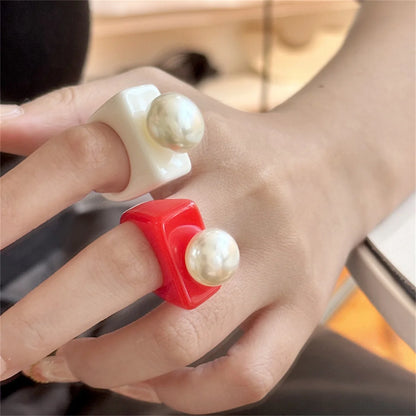 Bague Perle Resine