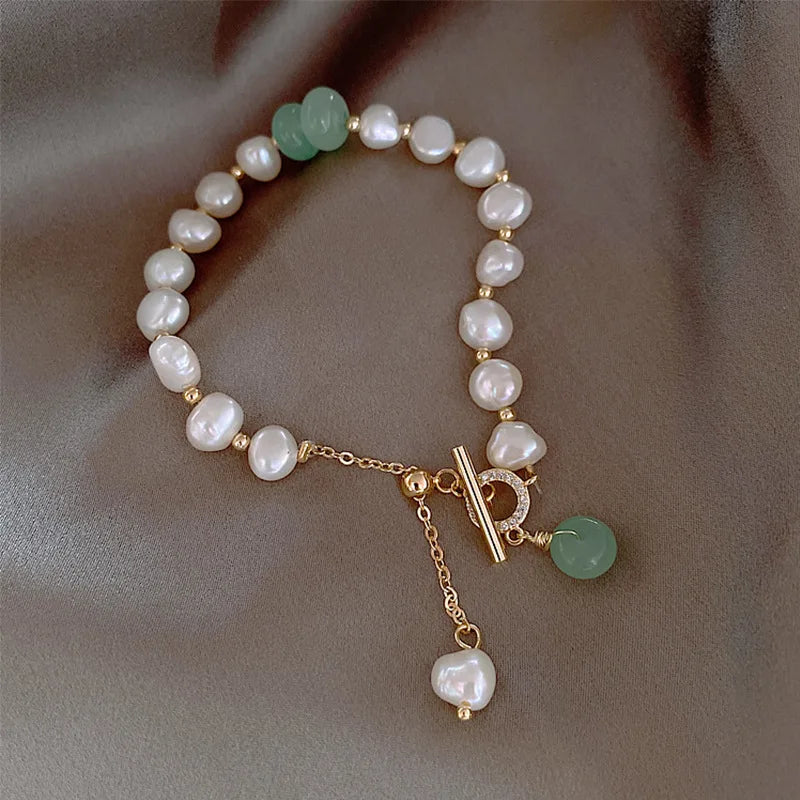 Bracelet Perle Plate Femme