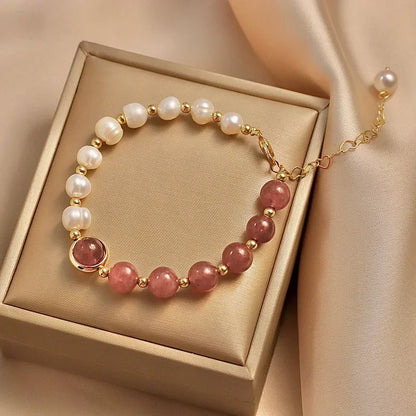 Bracelet Perle de Culture Rose