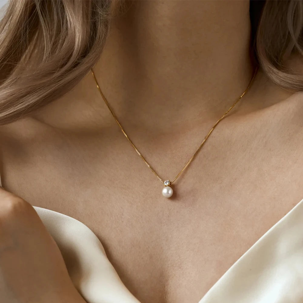 Collier Perle Acier Inoxydable