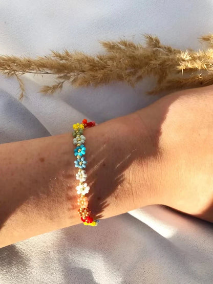Bracelet Fleurs Perles